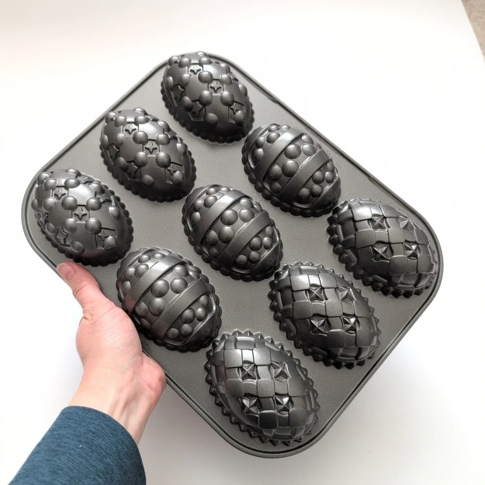 Nordic Ware Egg Muffin Pan Easter Baking Cast Aluminum‎ 9 Casts Spring Brunch
